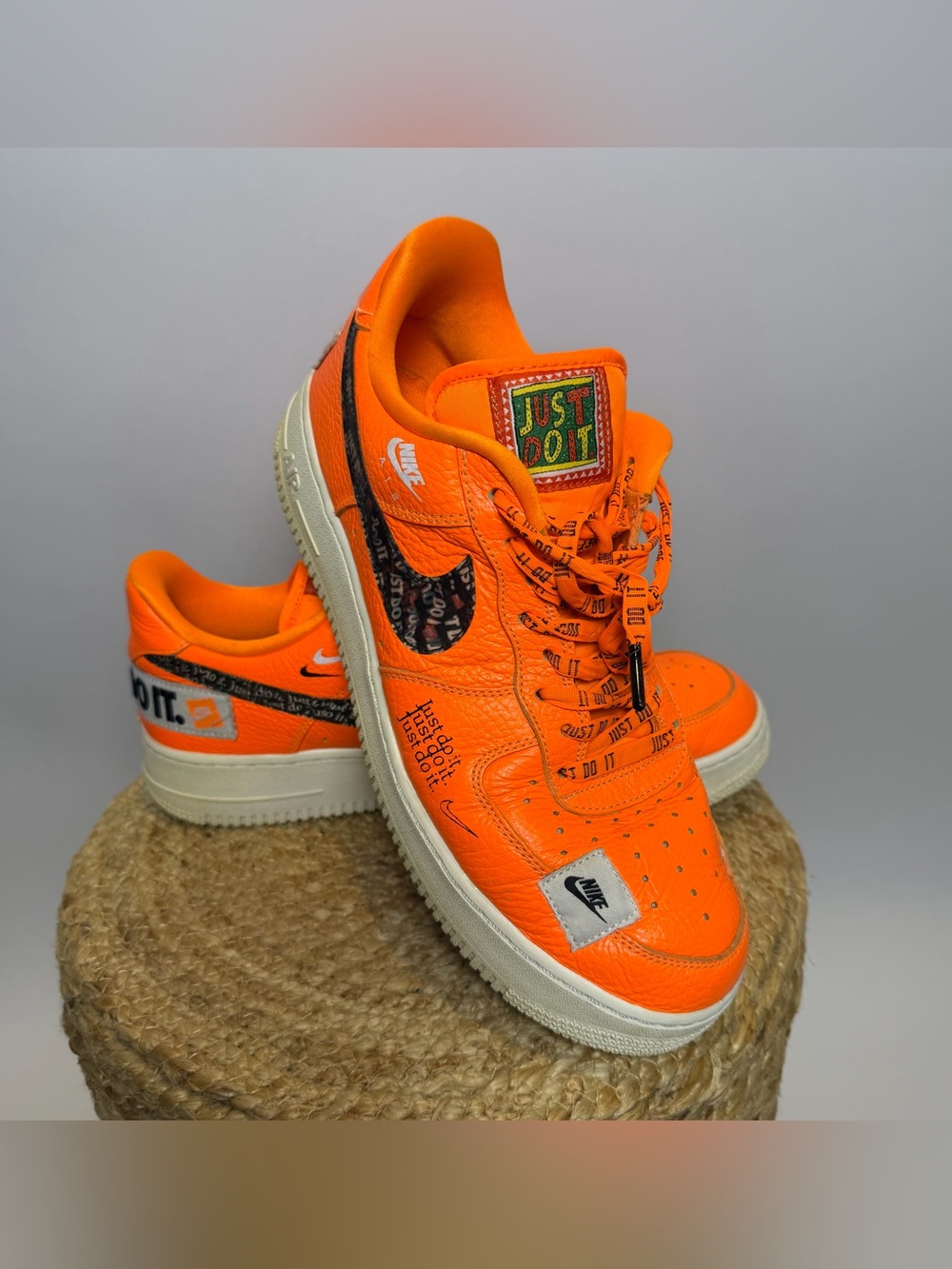 Nike Men’s Orange 'Just Do It' Low-Top Sneakers